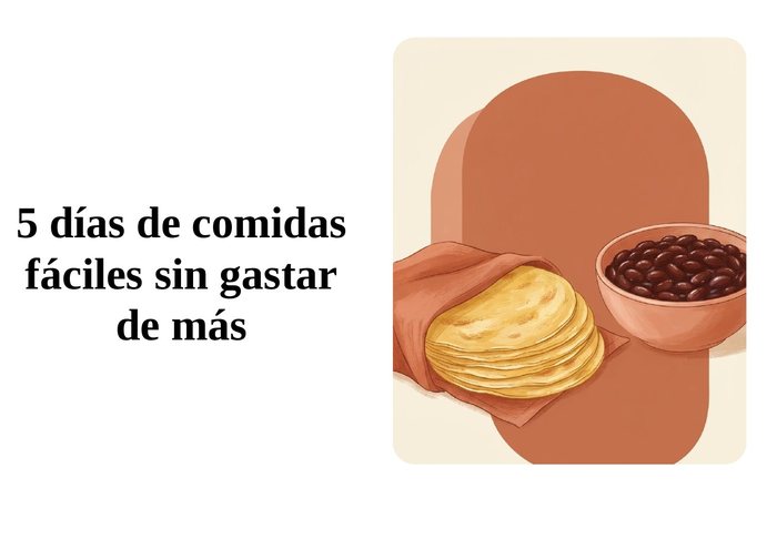 Portada de 5 días de comidas fáciles sin gastar de más